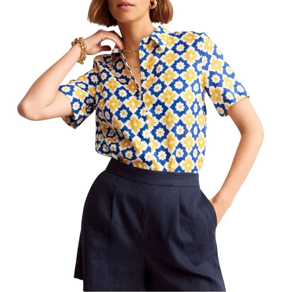 Boden Hazel Short Sleeve Linen Shirt 4